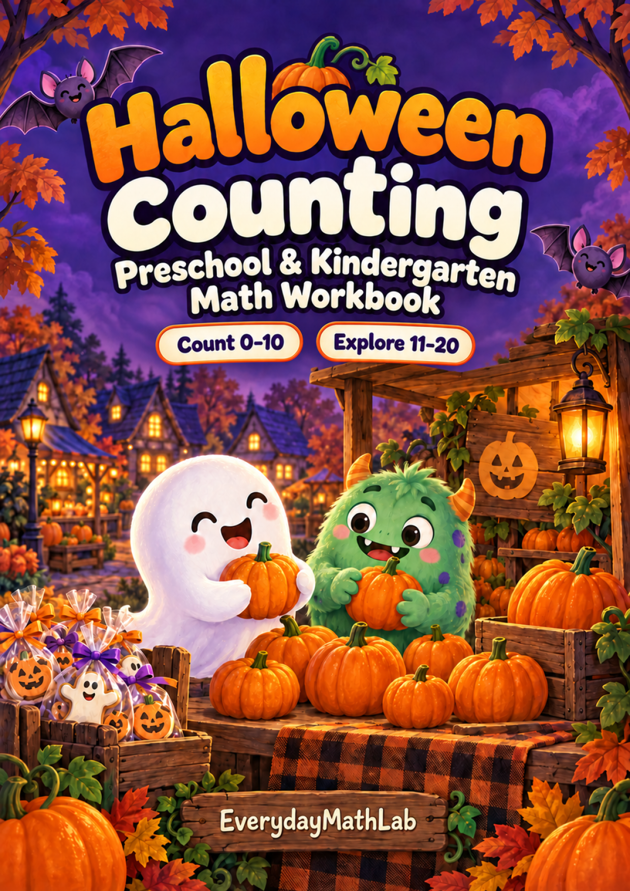 Halloween Counting preschool and kindergarten printable math workbook