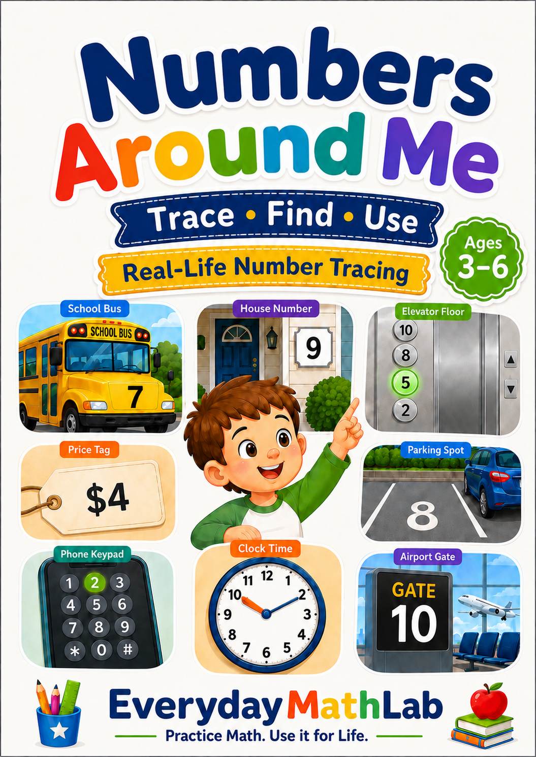 Numbers Around Me real-life number tracing workbook for ages 3 to 6