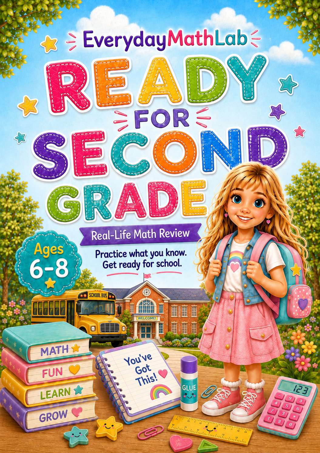 Ready for Second Grade real-life math review workbook for ages 6 to 8