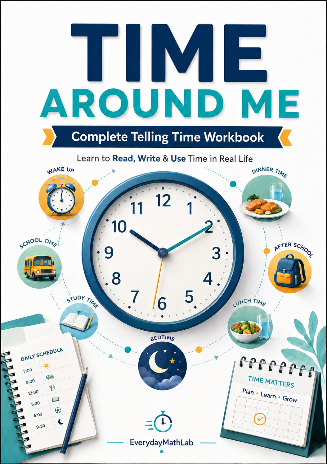 Time Around Me printable math activity cover
